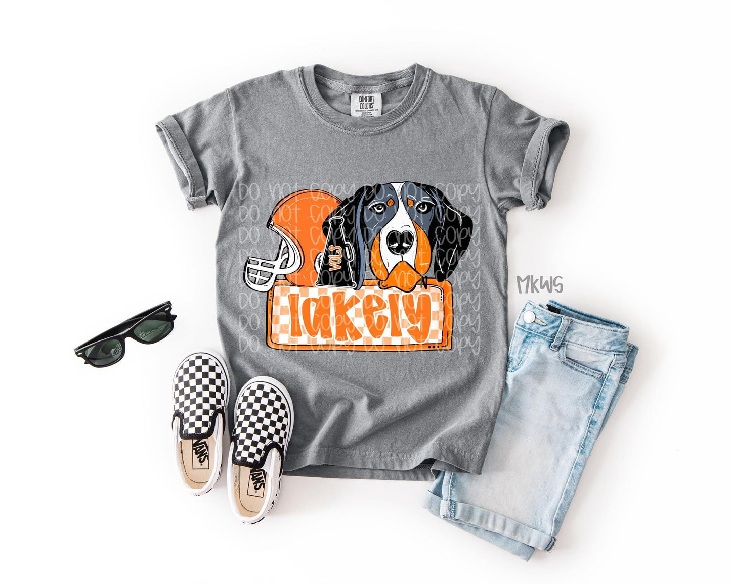Orange Dog Checker Custom Name Plate