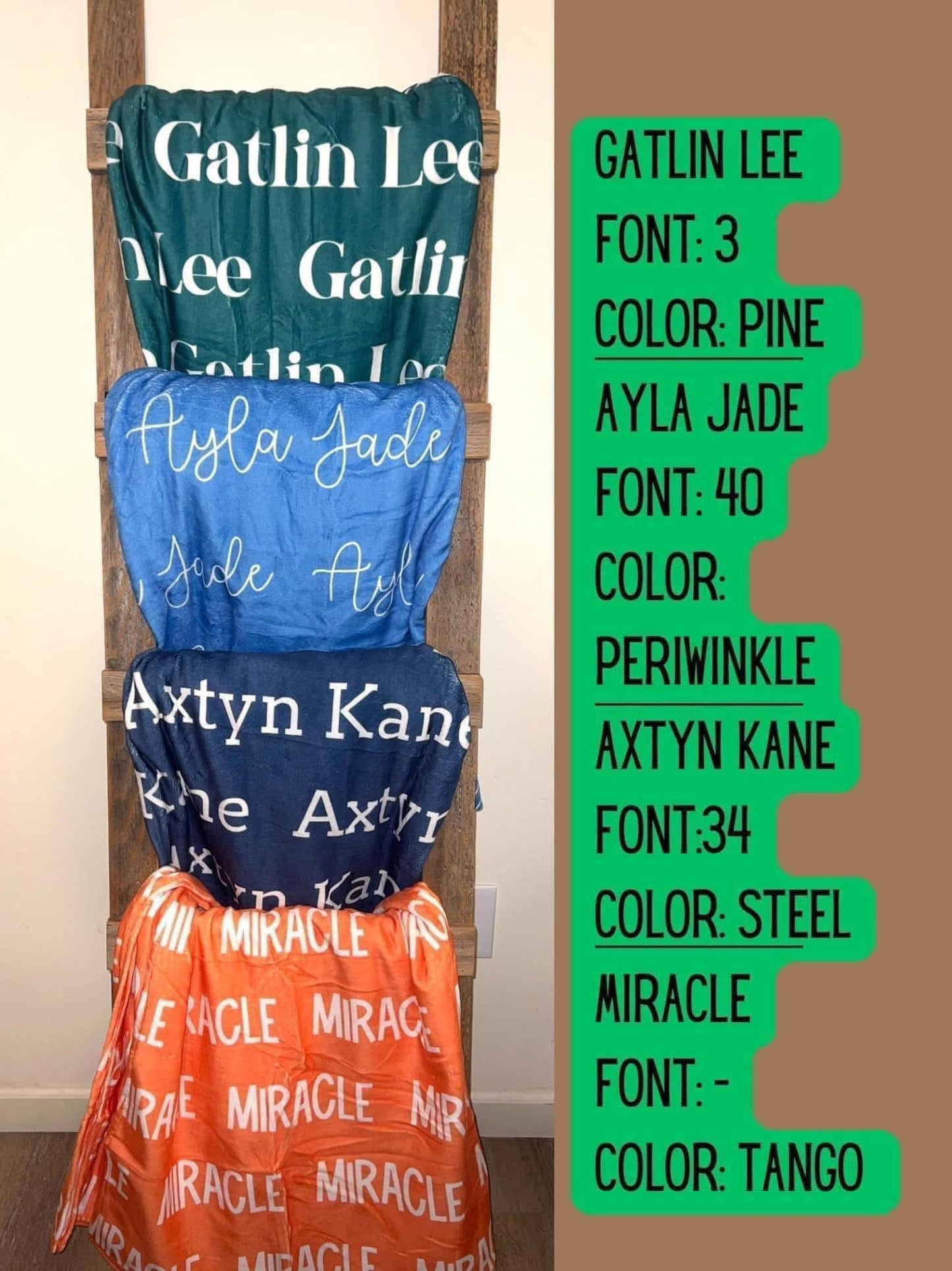 Solid Color Name Blankets